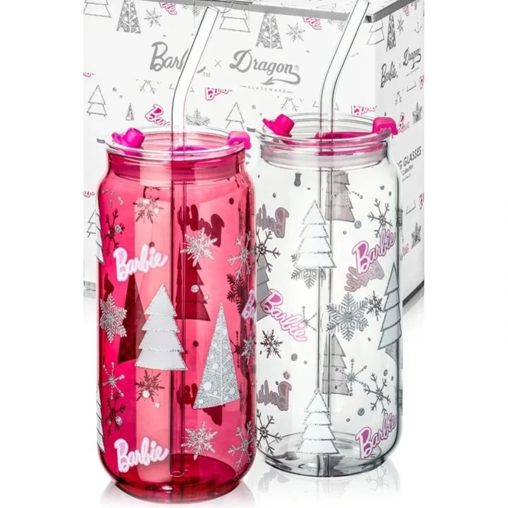 Barbie Christmas Drinking Glasses Set of 2 – 20oz Tumblers Dragon‎ Glassware
